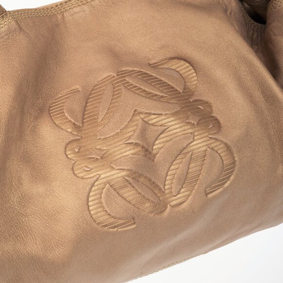 Loewe Nappa Aire Metallic Gold Sheep Skin Anagram Handbag - Picture 9 of 12